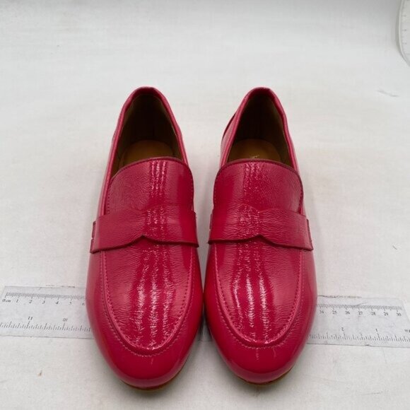 YDN Fuschia Dressy Strap Pumps Round Toe Slip On Loafers Block Low Heels Shoes - Picture 3 of 8